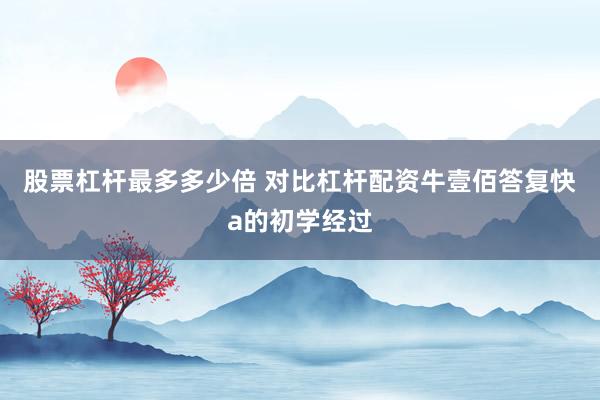 股票杠杆最多多少倍 对比杠杆配资牛壹佰答复快a的初学经过