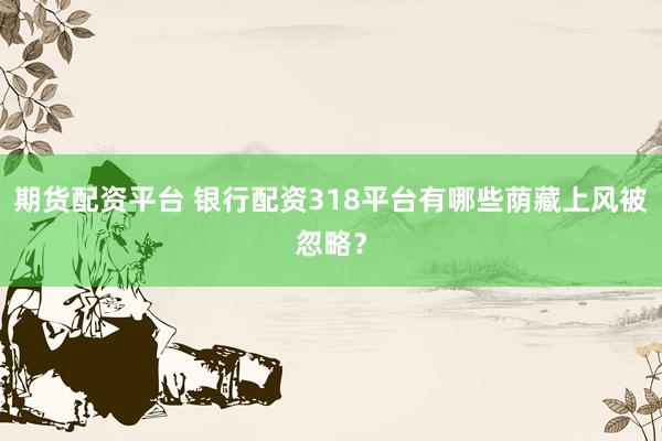 期货配资平台 银行配资318平台有哪些荫藏上风被忽略？