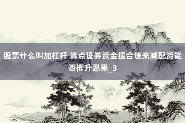 股票什么叫加杠杆 清点证券资金撮合速来减配资能否擢升恶果_3