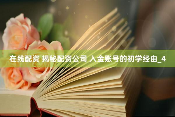 在线配资 揭秘配资公司 入金账号的初学经由_4
