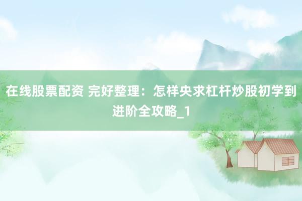 在线股票配资 完好整理：怎样央求杠杆炒股初学到进阶全攻略_1