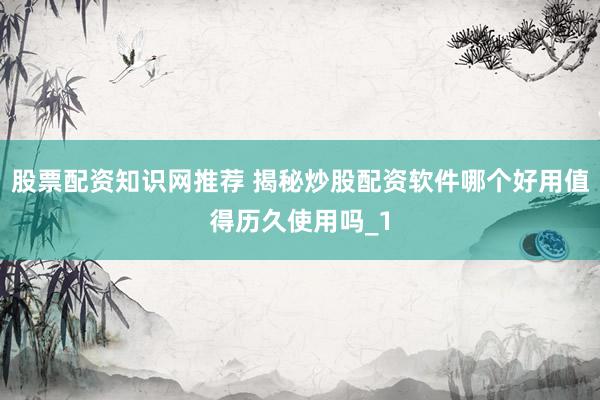 股票配资知识网推荐 揭秘炒股配资软件哪个好用值得历久使用吗_1