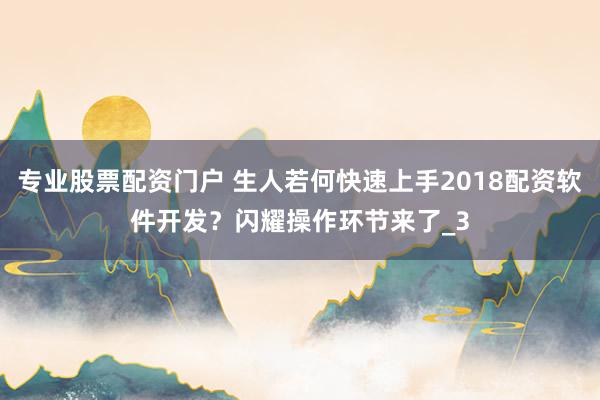 专业股票配资门户 生人若何快速上手2018配资软件开发？闪耀操作环节来了_3