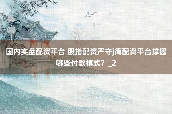 国内实盘配资平台 股指配资严守j简配资平台撑握哪些付款模式？_2