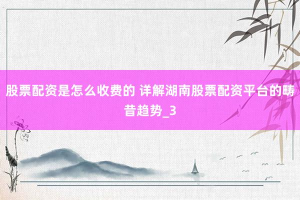 股票配资是怎么收费的 详解湖南股票配资平台的畴昔趋势_3