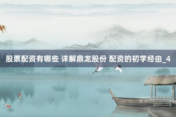 股票配资有哪些 详解鼎龙股份 配资的初学经由_4