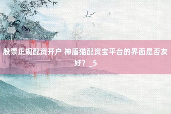 股票正规配资开户 神盾猫配资宝平台的界面是否友好？_5