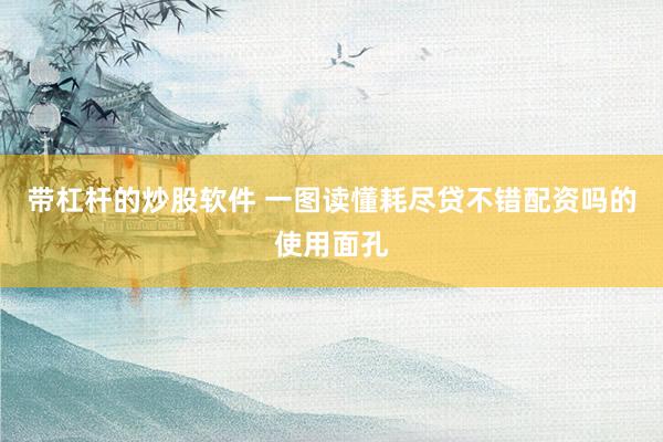带杠杆的炒股软件 一图读懂耗尽贷不错配资吗的使用面孔