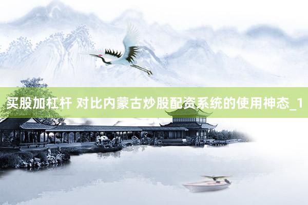 买股加杠杆 对比内蒙古炒股配资系统的使用神态_1