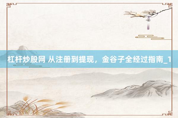杠杆炒股网 从注册到提现，金谷子全经过指南_1
