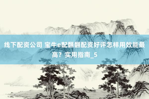 线下配资公司 宝牛e配翻翻配资好评怎样用效能最高？实用指南_5