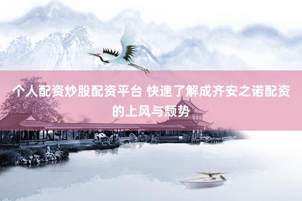 个人配资炒股配资平台 快速了解成齐安之诺配资的上风与颓势