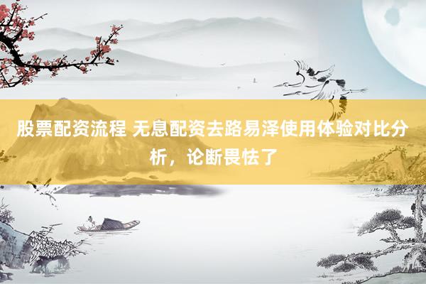 股票配资流程 无息配资去路易泽使用体验对比分析，论断畏怯了
