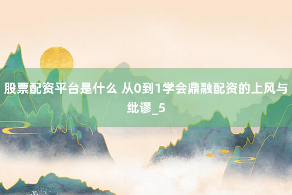 股票配资平台是什么 从0到1学会鼎融配资的上风与纰谬_5