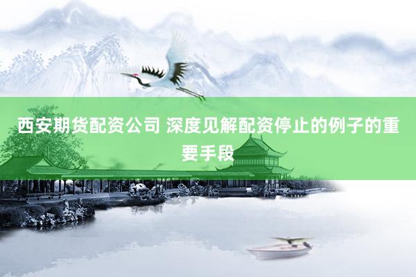 西安期货配资公司 深度见解配资停止的例子的重要手段