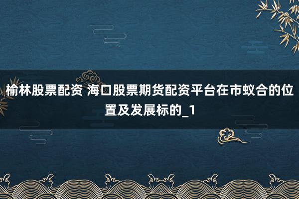 榆林股票配资 海口股票期货配资平台在市蚁合的位置及发展标的_1