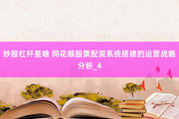 炒股杠杆是啥 同花顺股票配资系统搭建的运营战略分析_4