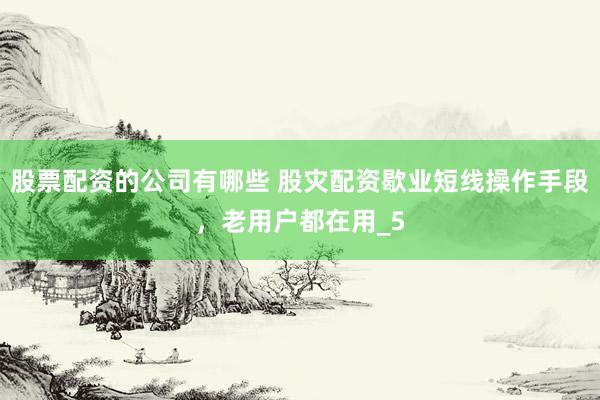 股票配资的公司有哪些 股灾配资歇业短线操作手段，老用户都在用_5